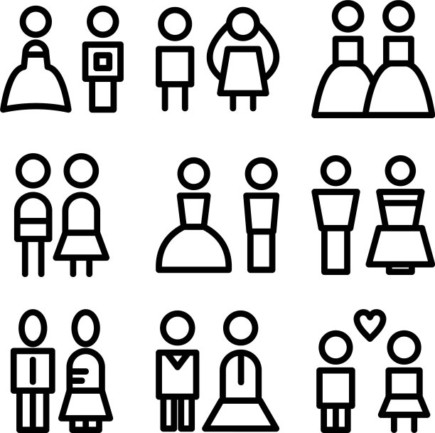 婚礼标志或标志孤立标志符号图片下载