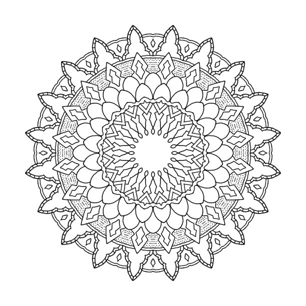 曼荼罗艺术的生日贺卡设计图片下载