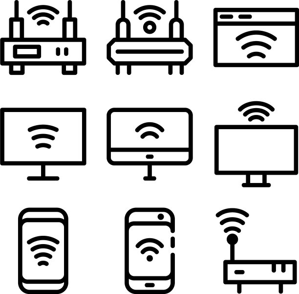 Wifi图标或标志孤立标志符号图片下载