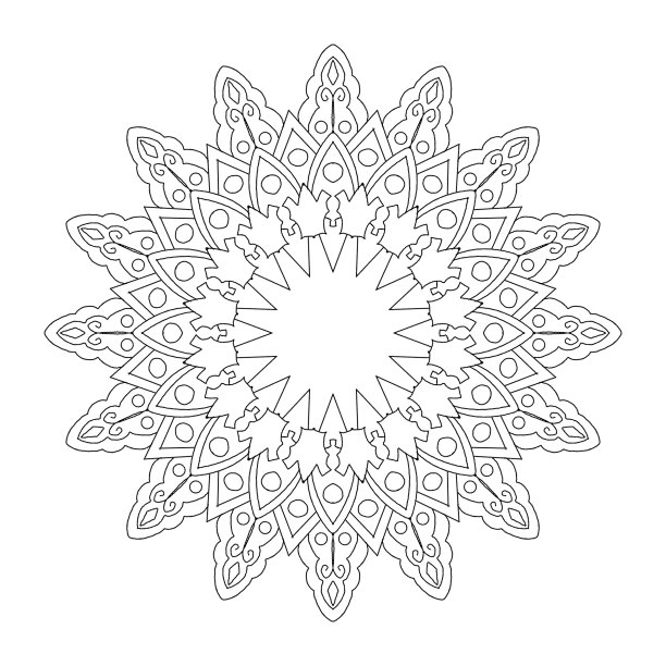 灰阶曼荼罗设计艺术品图片下载