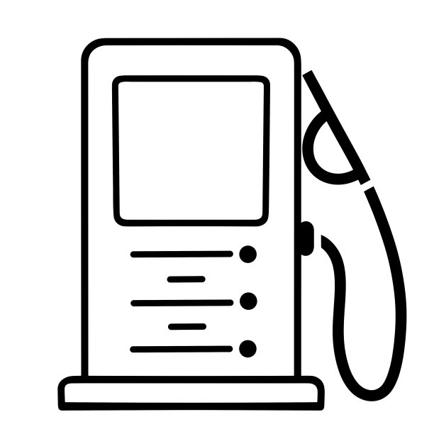 加油站矢量图标。孤立的插图上的白色背景。加油的迹象。手绘涂鸦，黑色轮廓。汽油柱的轮廓图片下载