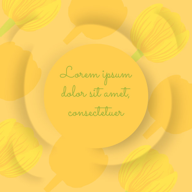 抽象的同心背景与郁金香花图片下载