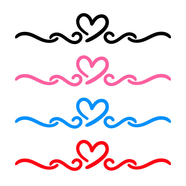 可爱的心形在涂鸦的艺术线，手画的心与线形状，涂鸦的心线形状，线画的心为爱符号极简主义孤立在白色图片下载