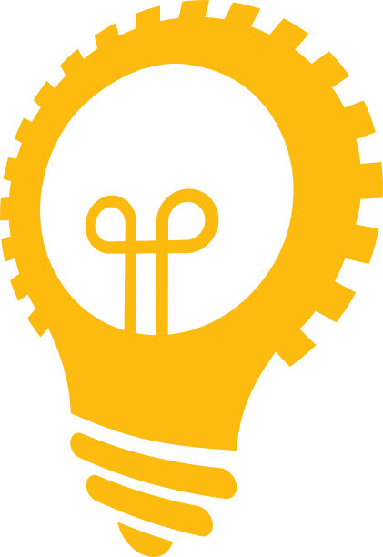 灯泡技术标志模板创意和齿轮标志图片下载