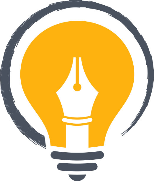 创作者的想法标志设计概念笔和灯泡图片下载