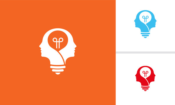 创意人标志与灯泡的概念图片下载