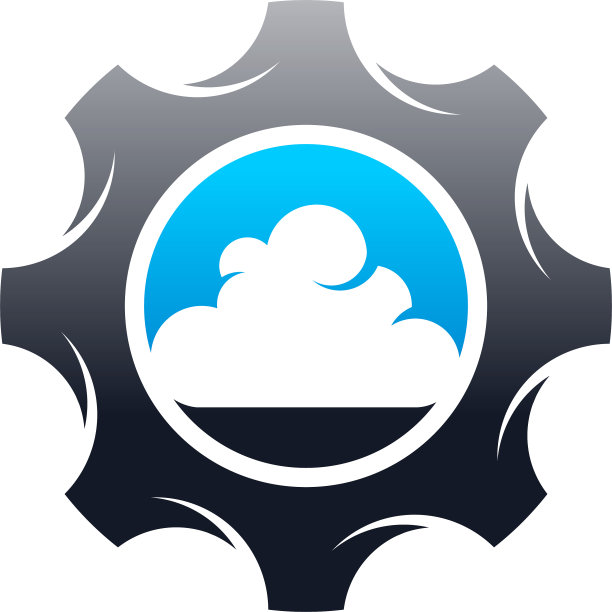 云齿轮标志设计概念云设置图片下载