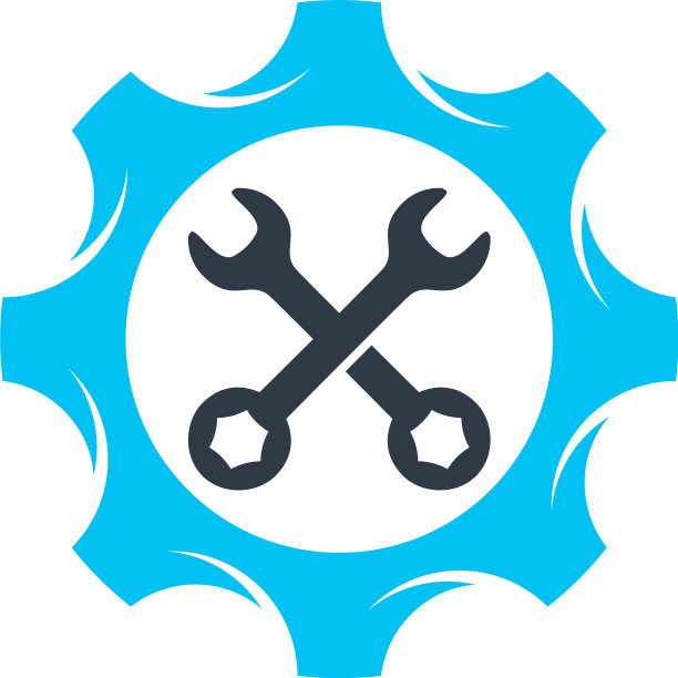 自行车修理标志设计概念齿轮机械图片下载