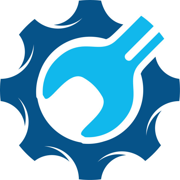 自行车修理标志设计概念齿轮机械图片下载