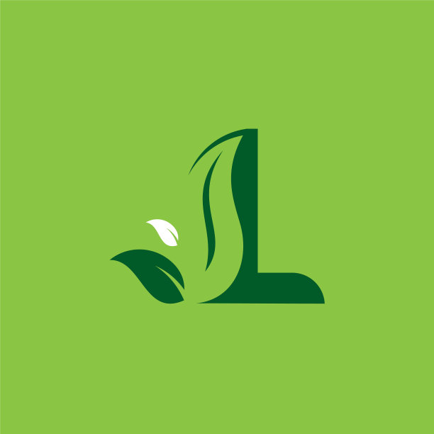 字母l绿叶标志设计元素字母l图片下载