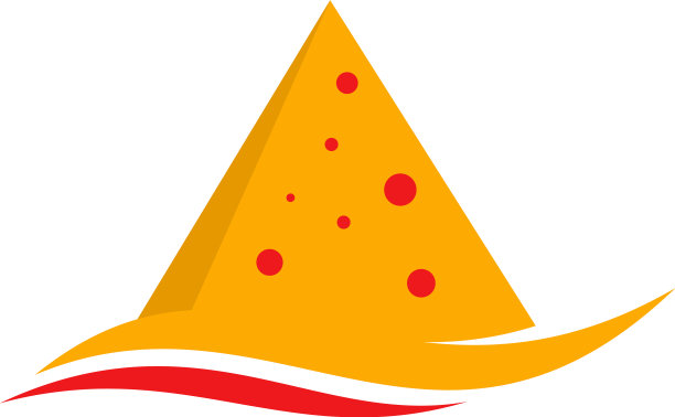 披萨标志设计概念披萨和金字塔图片下载