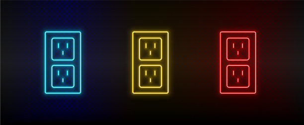 霓虹灯图标设置连接设置红色蓝色图片下载