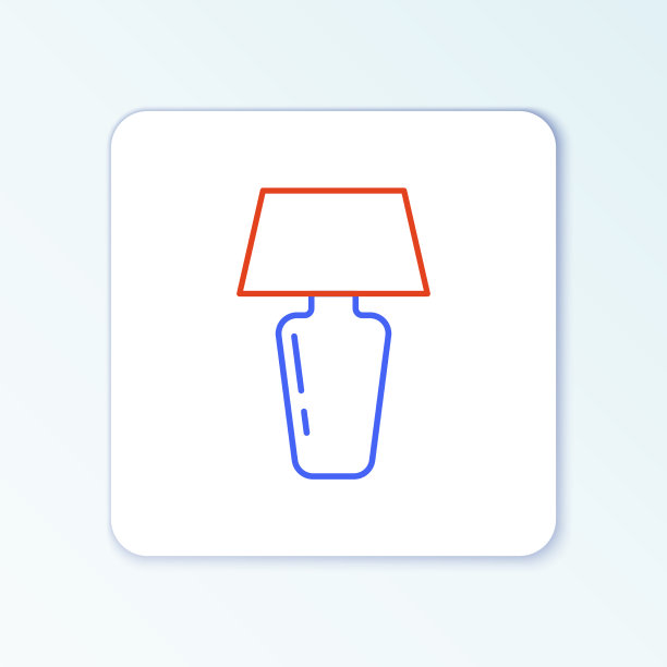 线台灯图标孤立在白色背景上图片下载