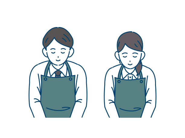 超市工作人员鞠躬说明图片下载