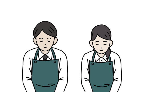 超市工作人员弓插图图片下载