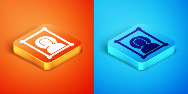 等距基督教图标孤立在橙色和图片下载