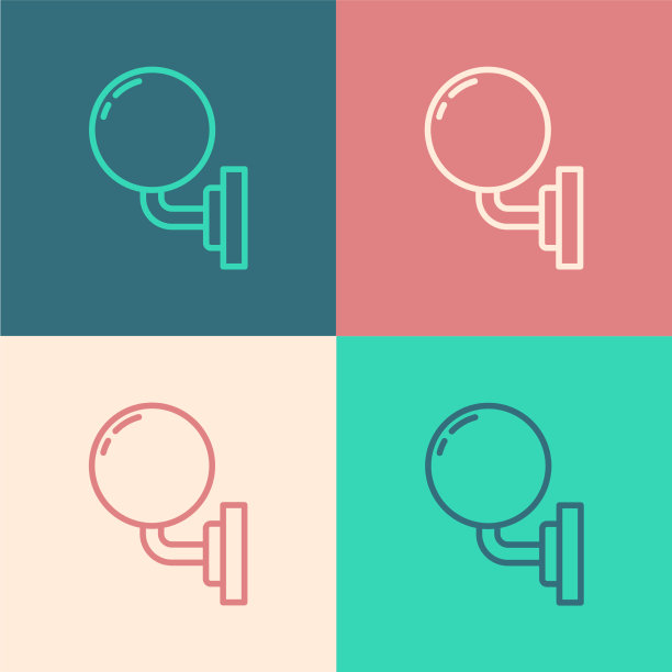 波普艺术线壁灯或壁灯图标孤立上图片下载