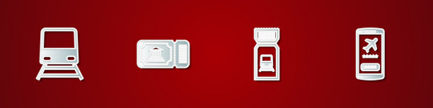 设置火车博物馆门票和带有图标的手机图片下载