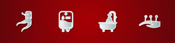 设置姜根iv袋浴缸和针灸图片下载