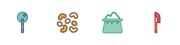 设置棒棒糖果冻糖果袋面粉和刀图片下载