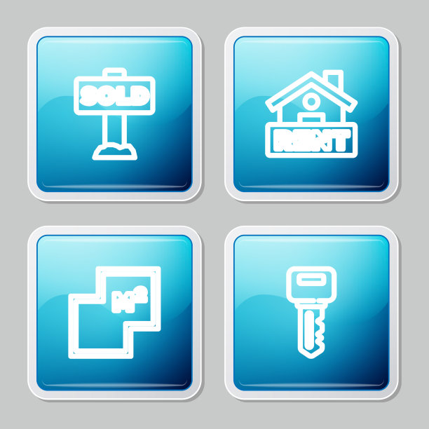 Set line hanging sign with text sold rent house设line hanging sign with text sold rent house图片下载