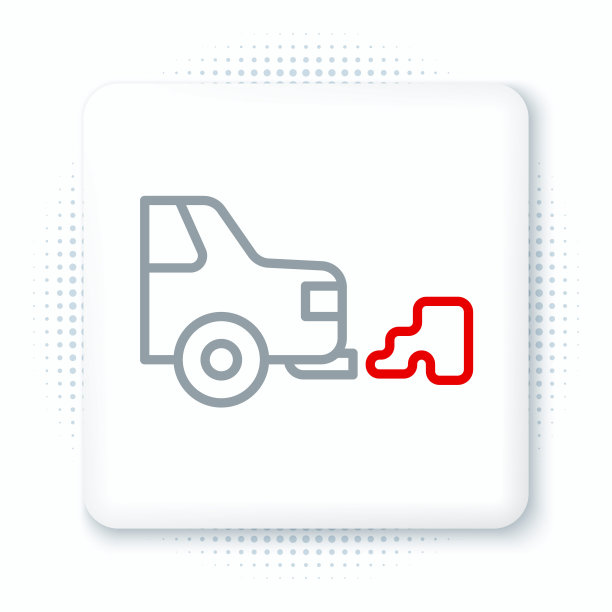 汽车尾气图标，彩色轮廓概念矢量图片下载