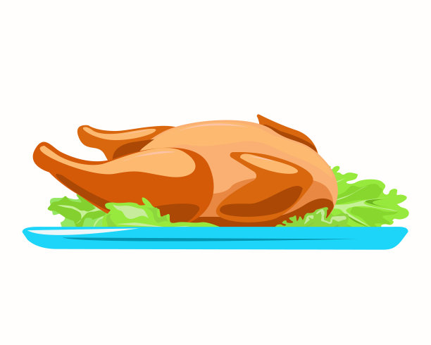 把炸过的家禽和色拉放在盘子里图片下载