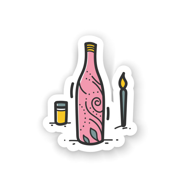 瓶画贴纸图片下载