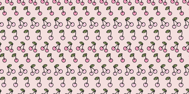樱桃无缝重复图案背景图片下载