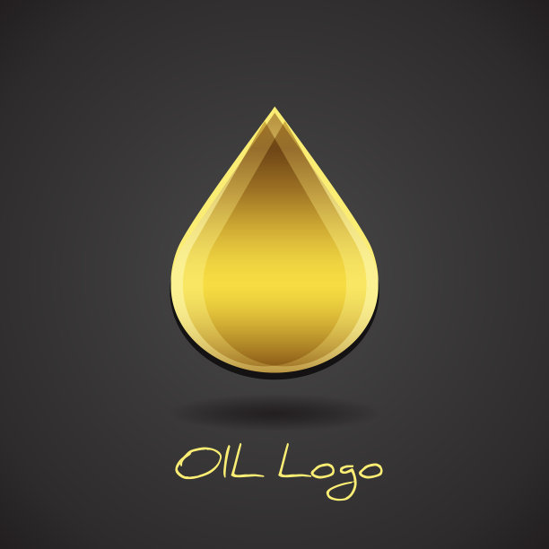 金色的油滴图标在黑色的背景图片下载