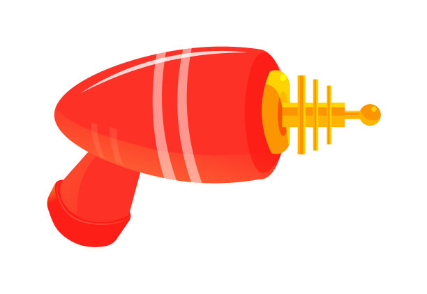 漫画儿童激光枪或激光枪武器孤立图片下载