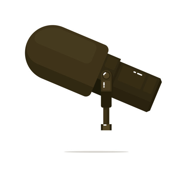 麦克风设备站在白色隔离图片下载