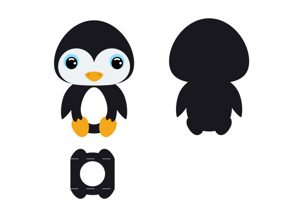 Diy可爱企鹅巧克力蛋holder模板图片下载