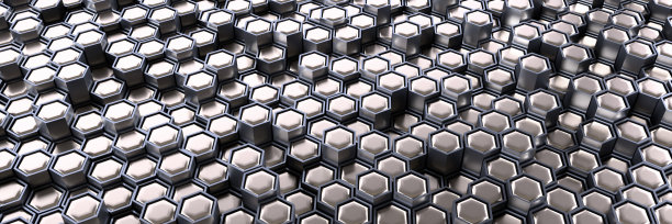 六边形的背景。蜂窝的几何结构。三维可视化图片下载