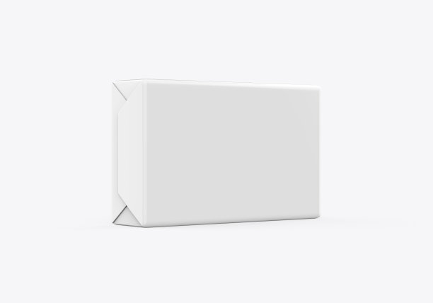 黄油块包装盒模型上孤立的白色背景，包装产品包装设计展示，3d插图图片下载