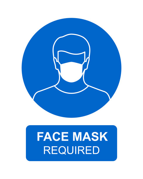 佩戴蓝色口罩图片下载