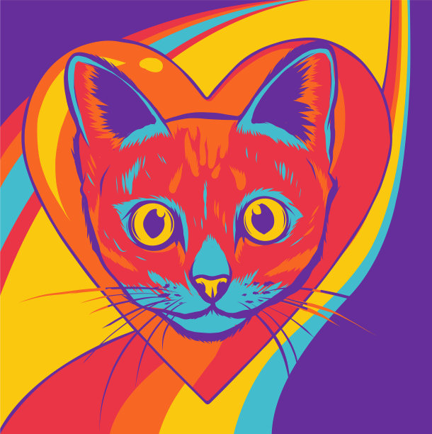 猫头卡通风格图片下载