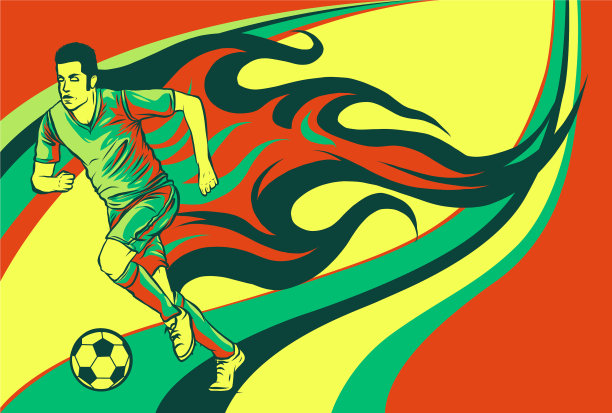 踢足球的球员，有背景图片下载