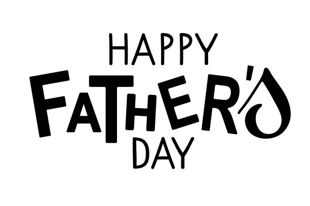 父亲节快乐文本模板。手写字体矢量插图。父亲节卡片。现代的毛笔书法。升华打印马克杯，t恤，不干胶，小册子，海报，标签。图片下载