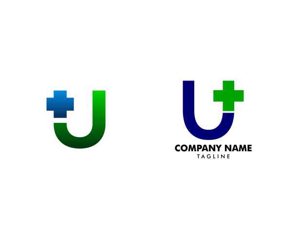 医疗十字首字母U logo图片下载