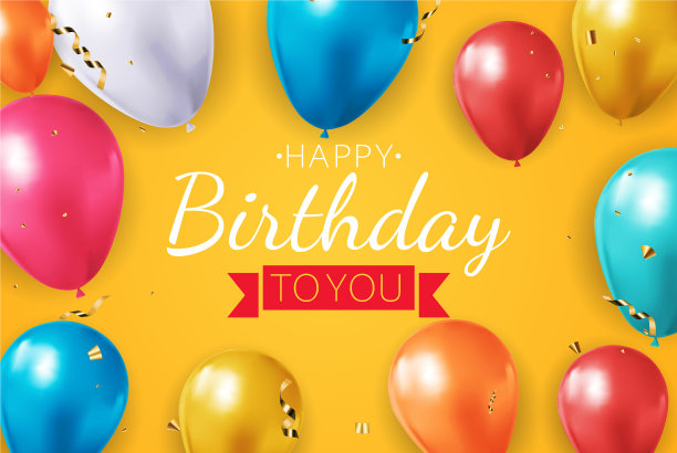 逼真的3d气球背景派对假日图片下载