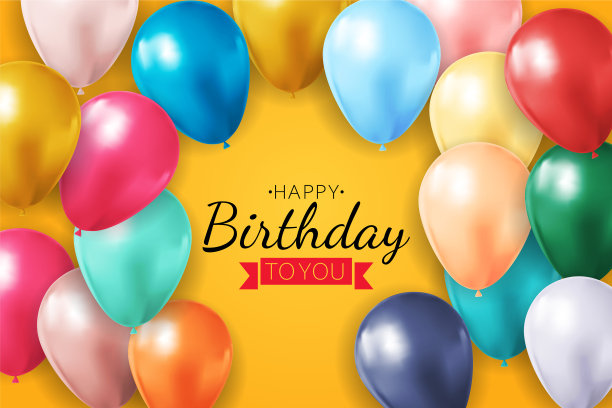 逼真的3d气球背景派对假日图片下载