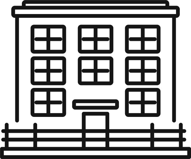 监狱建筑图标轮廓风格图片下载