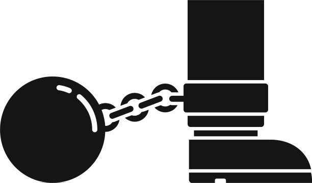 监狱金属球图标简约风格图片下载