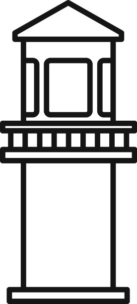 监狱守卫塔图标轮廓风格图片下载