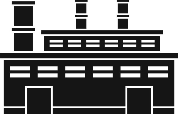 能源回收工厂图标简约风格图片下载