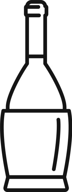 法国葡萄酒瓶轮廓图标图片下载