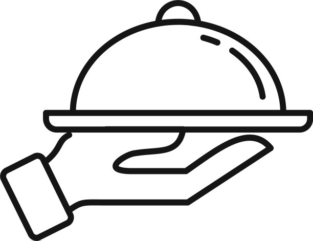 食物托盘图标轮廓风格图片下载