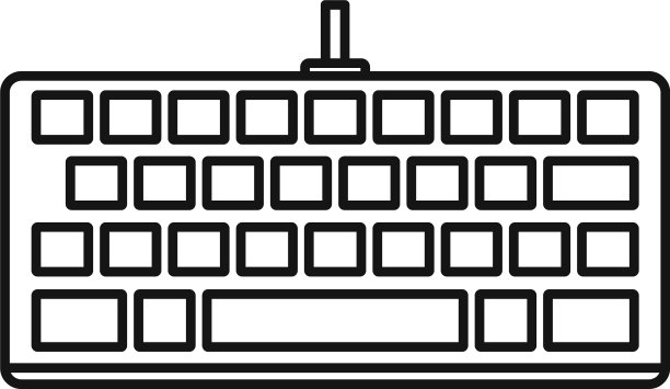 编程键盘图标轮廓样式图片下载