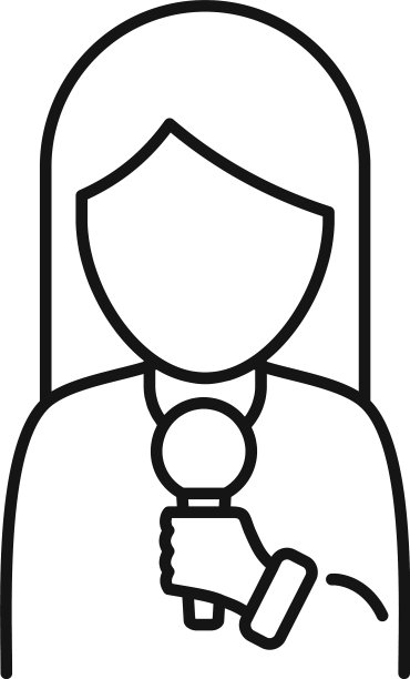 电视记者图标轮廓风格图片下载